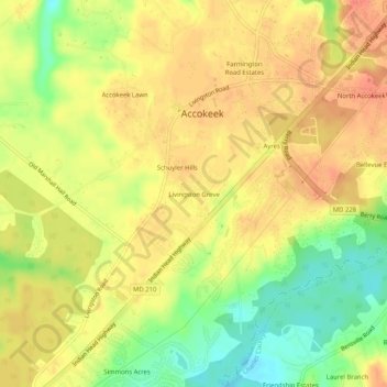 Livingston Grove topographic map, elevation, terrain