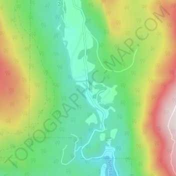 Gibson Creek topographic map, elevation, terrain
