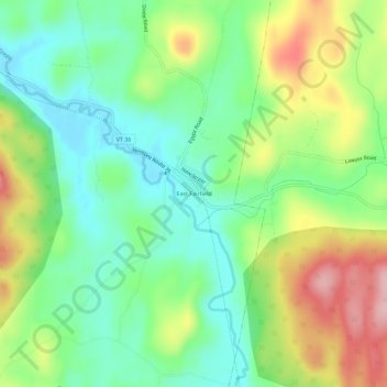 East Fairfield topographic map, elevation, terrain