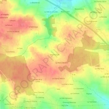 Saint Enogat topographic map, elevation, terrain