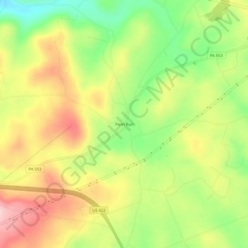 Penn Run topographic map, elevation, terrain