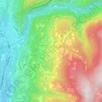 Vigo Meano topographic map, elevation, terrain