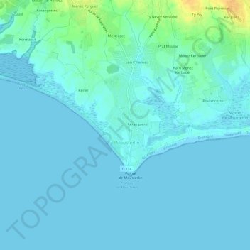 Tregonnour topographic map, elevation, terrain