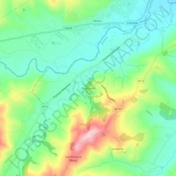 Nidastore topographic map, elevation, terrain
