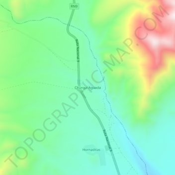 Churqui Aguada topographic map, elevation, terrain