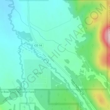 Gould topographic map, elevation, terrain