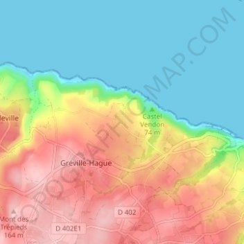 Hameau Gruchy topographic map, elevation, terrain