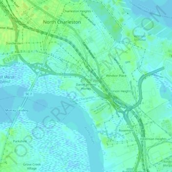 Daniel Jenkins Homes topographic map, elevation, terrain