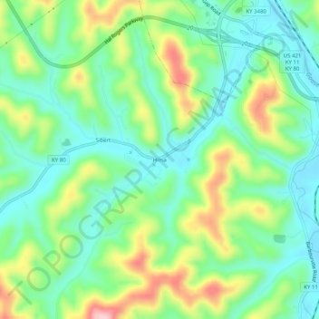 Hima topographic map, elevation, terrain