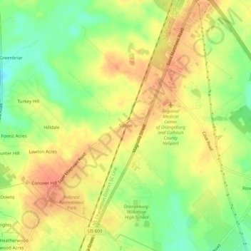 Stilton topographic map, elevation, terrain