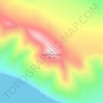 Cape Mountain topographic map, elevation, terrain