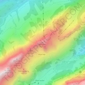 Schäfler topographic map, elevation, terrain