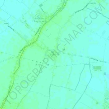 Santerno topographic map, elevation, terrain