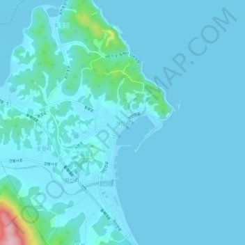 Geojin-ri topographic map, elevation, terrain