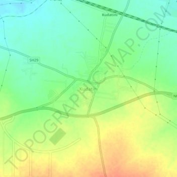 Kudatini topographic map, elevation, terrain
