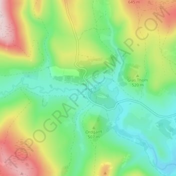 Cock Bridge topographic map, elevation, terrain