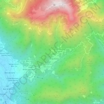 Borgo Jouf / Jôf topographic map, elevation, terrain