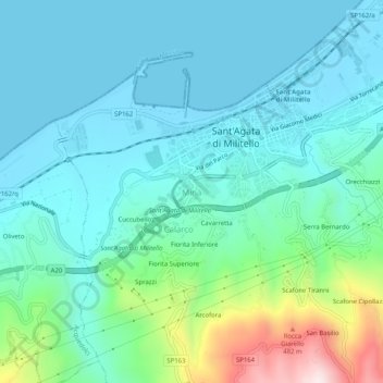 Minà topographic map, elevation, terrain
