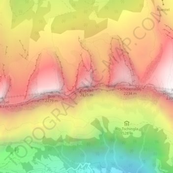 Zuestoll topographic map, elevation, terrain