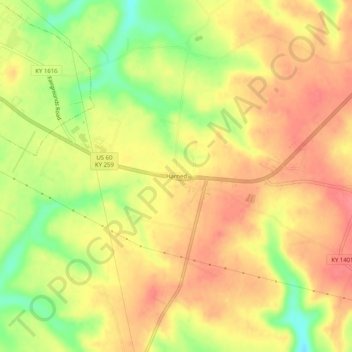 Harned topographic map, elevation, terrain