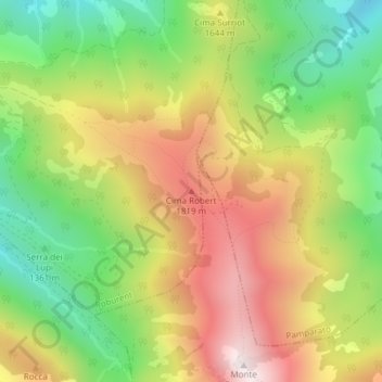 Cima Robert topographic map, elevation, terrain