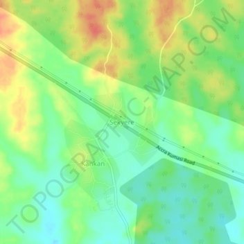 Sekyere topographic map, elevation, terrain