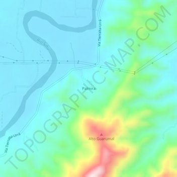 Palmira topographic map, elevation, terrain