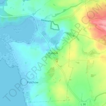 Bobbin topographic map, elevation, terrain