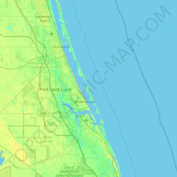 Hutchinson Island topographic map, elevation, terrain