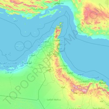 Ajman topographic map, elevation, terrain