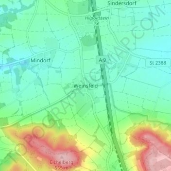 Weinsfeld topographic map, elevation, terrain