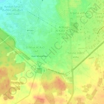 Agoudal ou Souss topographic map, elevation, terrain