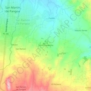 Casancho topographic map, elevation, terrain
