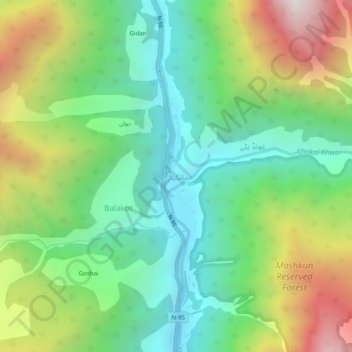 Mankial topographic map, elevation, terrain
