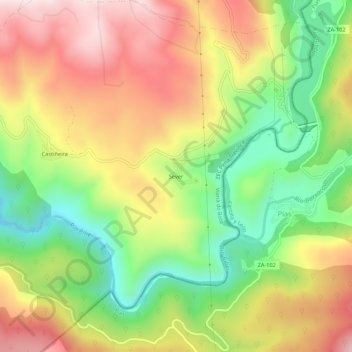 Sever topographic map, elevation, terrain