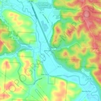New Floodwood topographic map, elevation, terrain