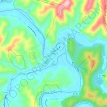 Oneida topographic map, elevation, terrain