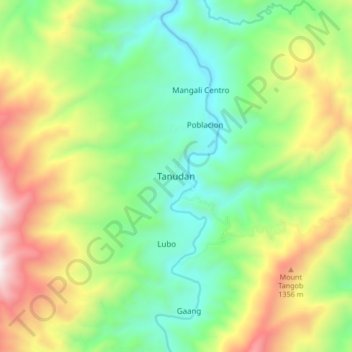 Tanudan topographic map, elevation, terrain