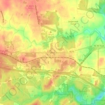 Efland topographic map, elevation, terrain