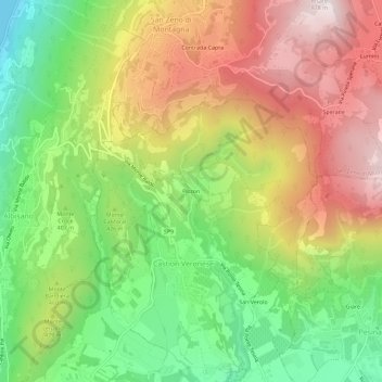 Pizzon topographic map, elevation, terrain