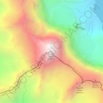 Howse Peak topographic map, elevation, terrain