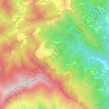 Acero topographic map, elevation, terrain