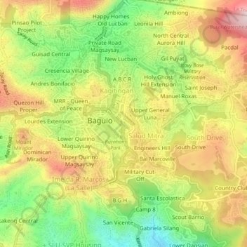 Harrison-Claudio-Carantes topographic map, elevation, terrain