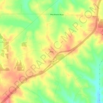 Bass topographic map, elevation, terrain
