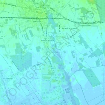 Porto Nogaro topographic map, elevation, terrain