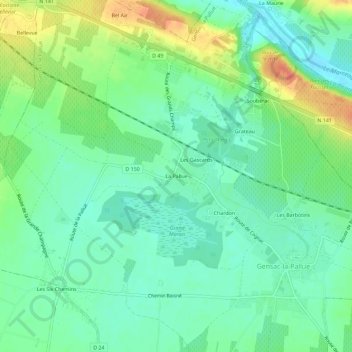 La Pallue topographic map, elevation, terrain