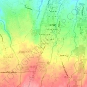 Tubuan II topographic map, elevation, terrain