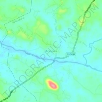 Shivapura topographic map, elevation, terrain