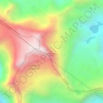 Nevado Colquepucro topographic map, elevation, terrain