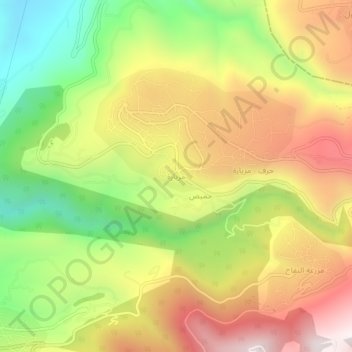 Miziara topographic map, elevation, terrain